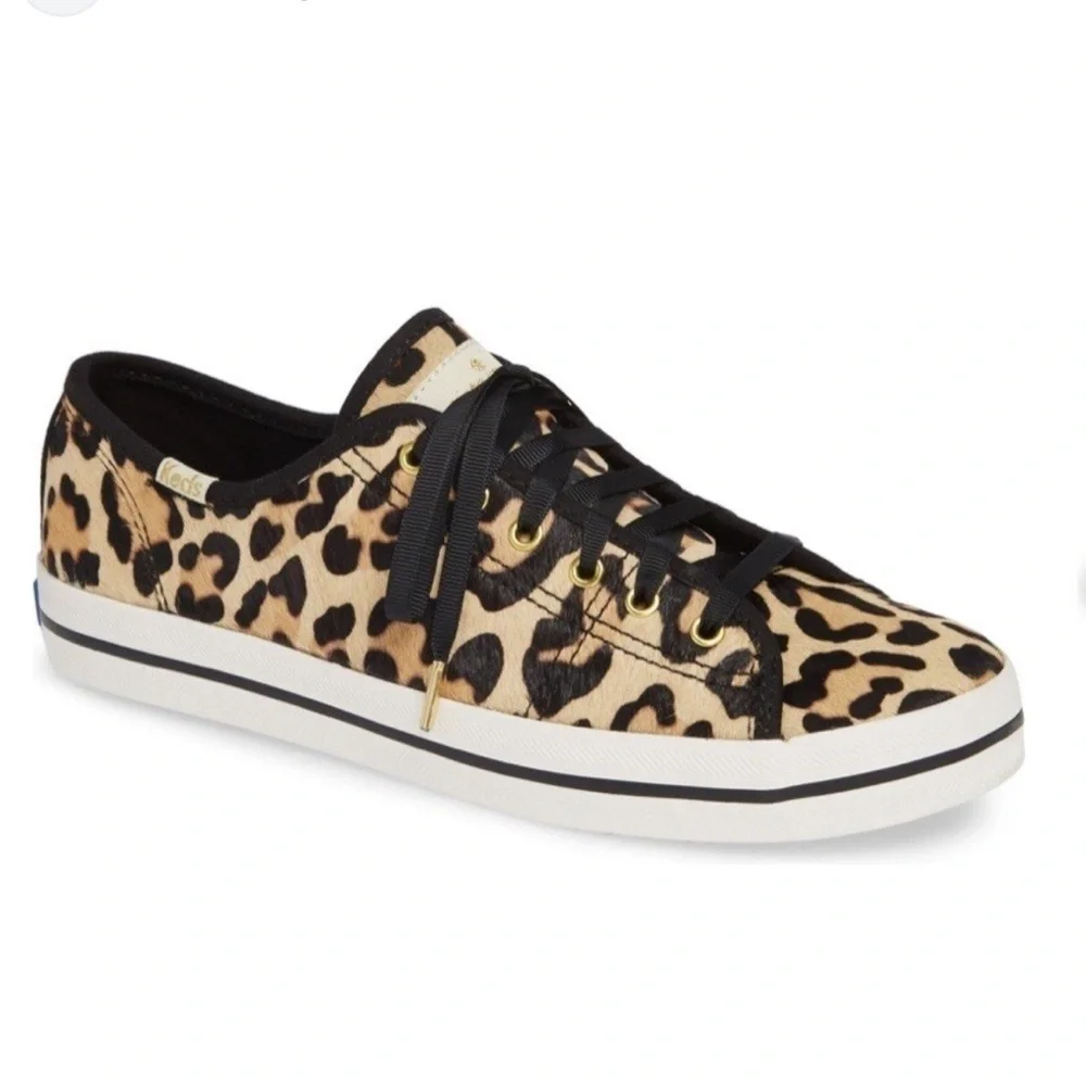 Kate Spade x Keds ‘Kickstart’ Leopard Calf Hair Low Top Sneaker